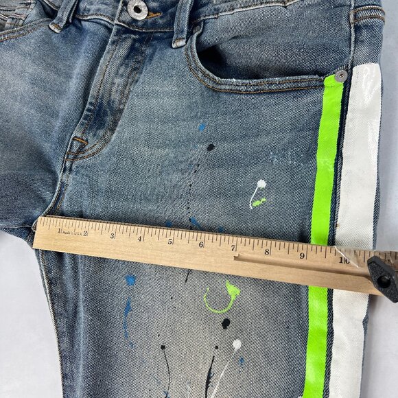 Cult Of Individuality Jean Men 33x31* Rocker Slim Paint Splatter Denim Tag 32x33 - Picture 14 of 16